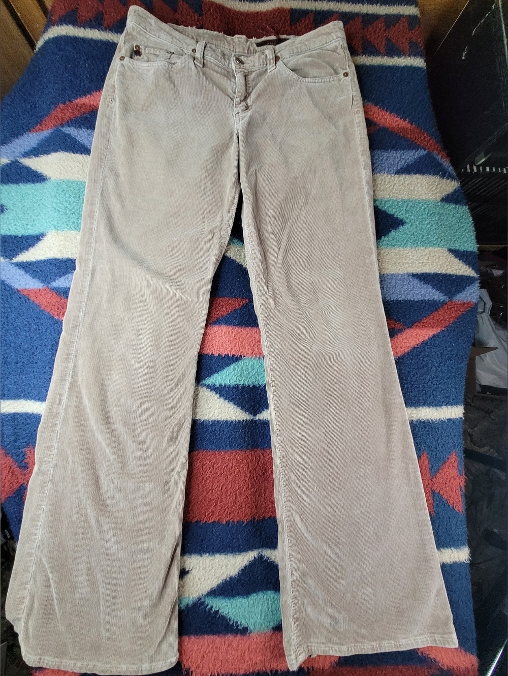 Adriano Goldschmied Corduroy Pants Womens Sz 30 Beige Bootcut High Rise USA